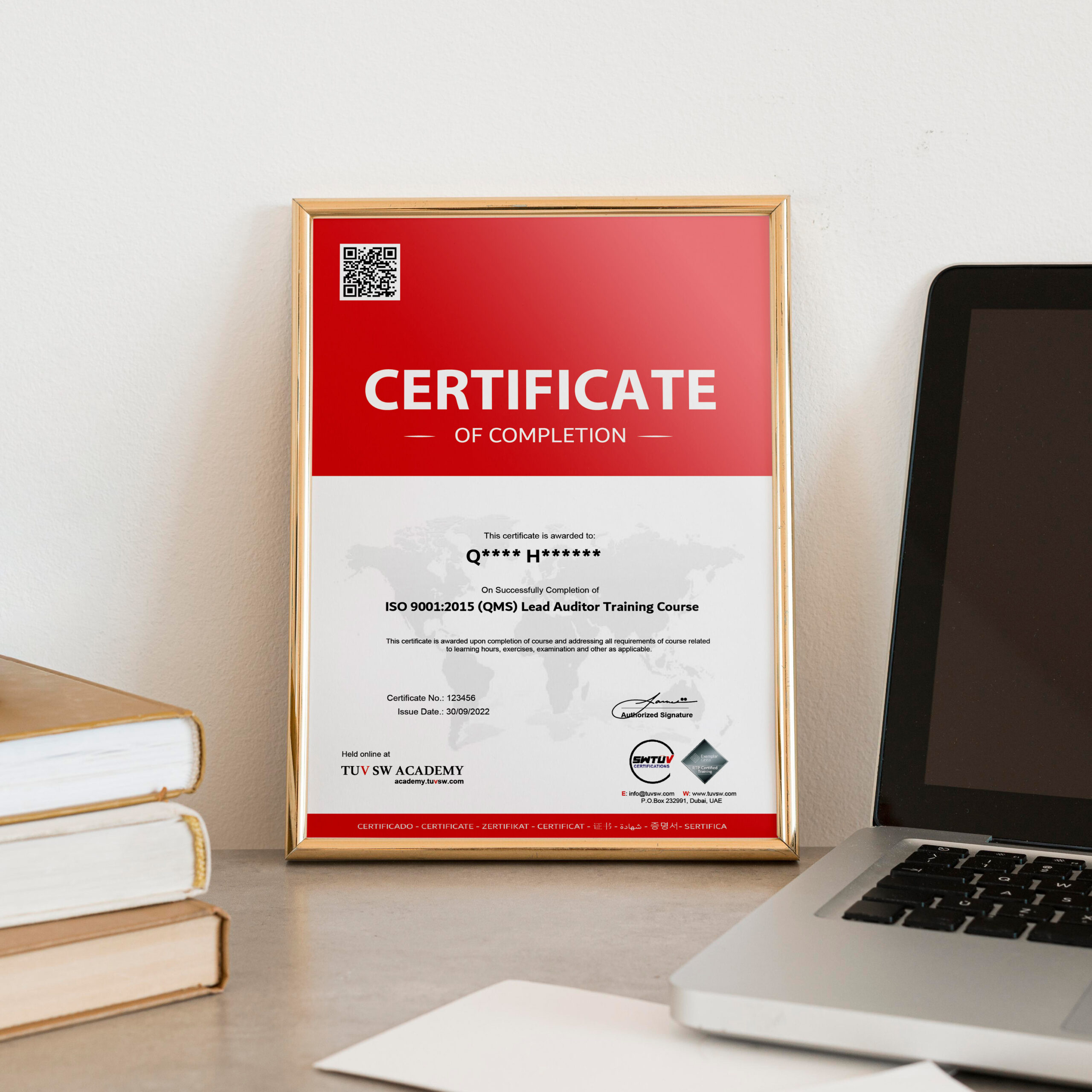 ISO 9001 Sample Certificate Academy TUVSW